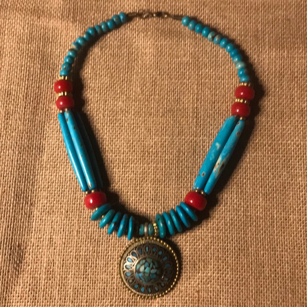 Hand crafted India chunky statement necklace new